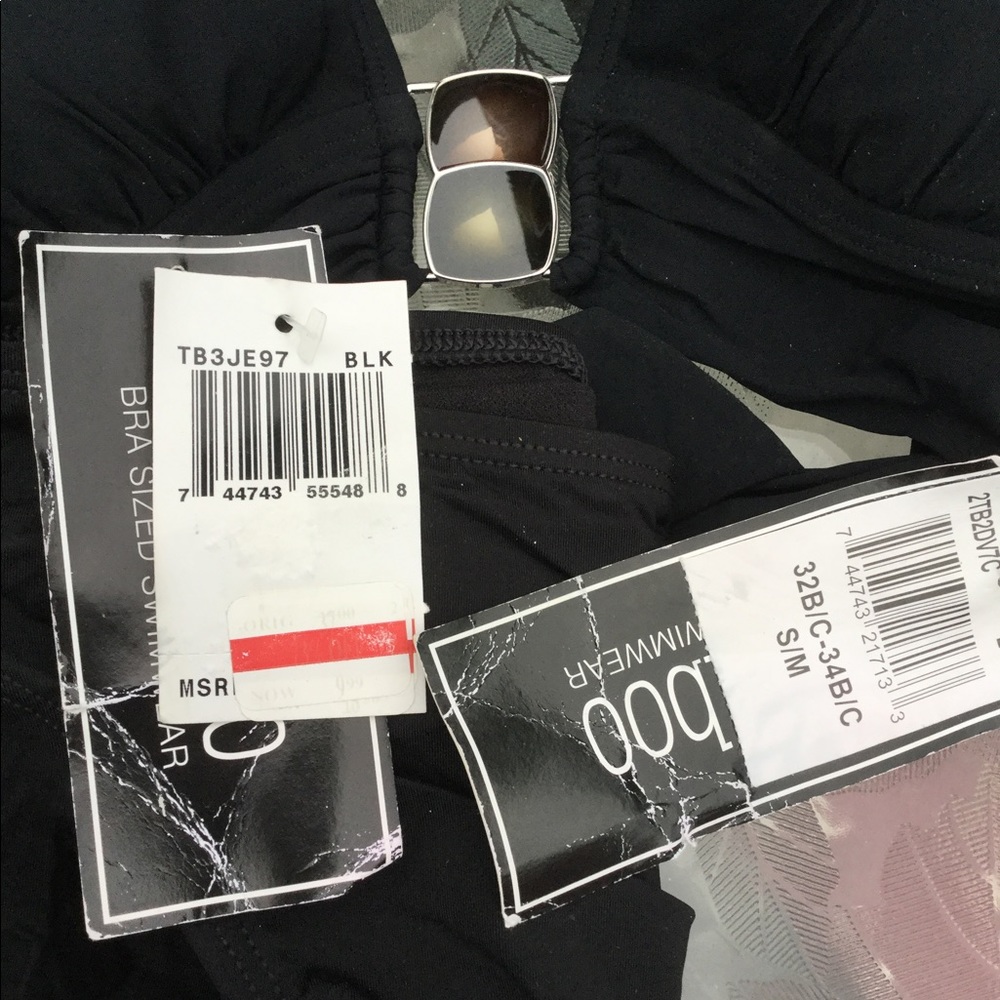 NWT 2Bamboo sz S/M 32-34 B/C black adjustable ties - Picture 3 of 6